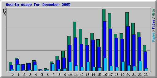 Hourly usage for December 2005