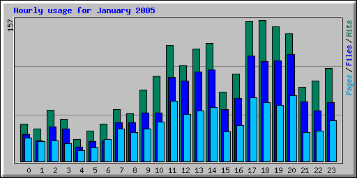 Hourly usage for January 2005