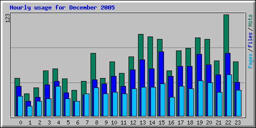 Hourly usage for December 2005