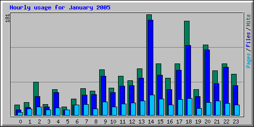 Hourly usage for January 2005