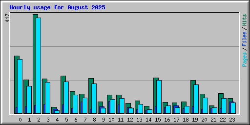 Hourly usage for August 2025