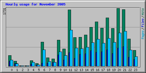 Hourly usage for November 2005