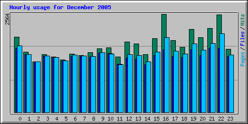 Hourly usage for December 2005