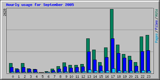 Hourly usage for September 2005