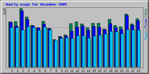 Hourly usage for December 2005