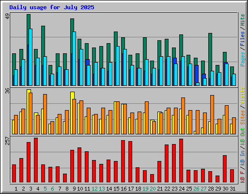 Daily usage for July 2025