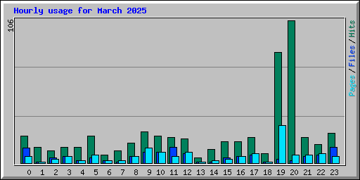Hourly usage for March 2025