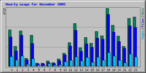 Hourly usage for December 2005