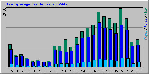 Hourly usage for November 2005