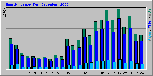 Hourly usage for December 2005