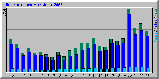 Hourly usage for June 2006