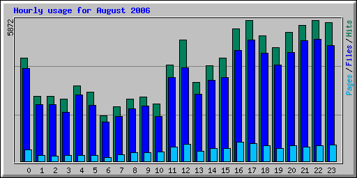Hourly usage for August 2006