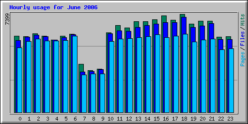 Hourly usage for June 2006
