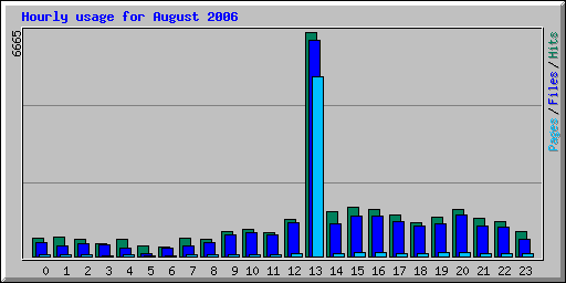 Hourly usage for August 2006