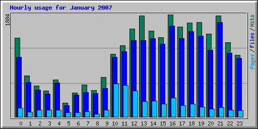 Hourly usage for January 2007