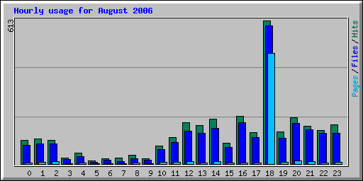 Hourly usage for August 2006
