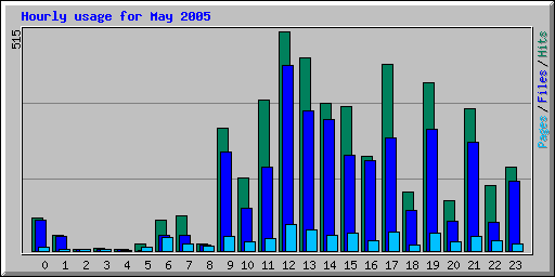 Hourly usage for May 2005