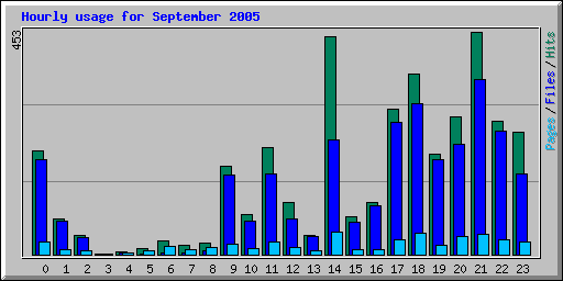 Hourly usage for September 2005