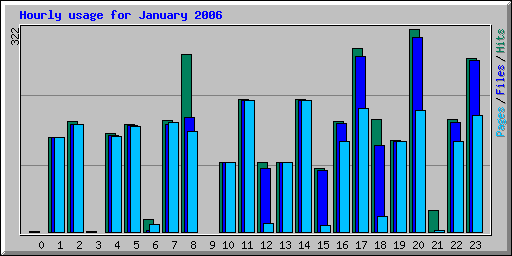Hourly usage for January 2006